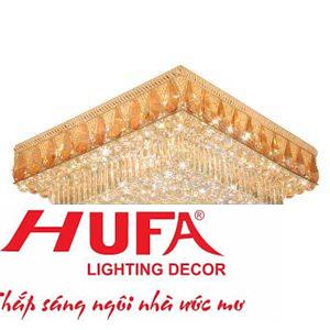 Đèn Mâm Pha Lê Vuông L600*W600*H280, LED SMD, có remote, 169 Hạt