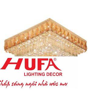 Đèn Mâm Pha Lê Vuông L800*W800*H330, LED SMD, có remote, 289 Hạt