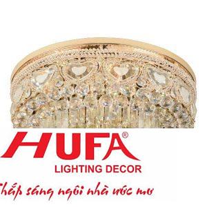 Đèn Mâm Pha Lê Tròn Ø600*H300, E14*5-LED SMD, Có Remote, 66 Hạt