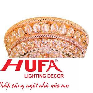 Đèn Mâm Pha Lê Tròn Ø600*H300, E14*5-LED SMD, Có Remote, 53 Hạt