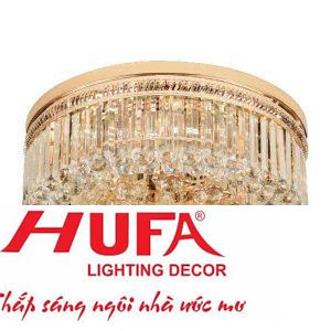 Đèn Mâm Pha Lê Tròn Ø600*H300, E14*6-LED SMD, Có Remote, 84 Hạt