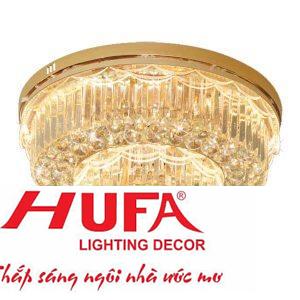 Đèn Mâm Pha Lê Tròn Ø600*H300, LED SMD, Có Remote, 99 Hạt