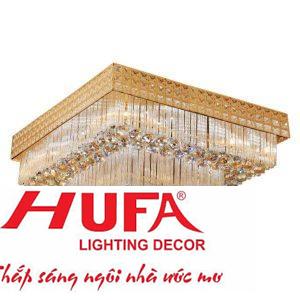 Đèn Mâm Pha Lê Vuông L600*W600*H300, E14*4-LED SMD, có remote, 129 Hạt