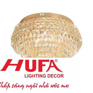 Đèn Mâm Pha Lê Tròn Ø600*H400, LED SMD, Có Remote, 1 Hạt Trắng, 233 Hạt Vàng