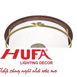 Đèn Ốp Trần đế gỗ Ø550*H130, 80W*2