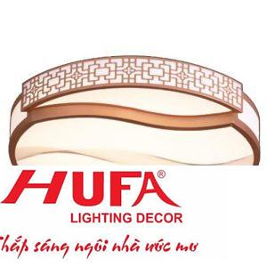 Đèn Ốp Trần Gỗ Led 80W, Ø500*H100