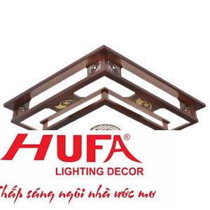 Đèn mâm ốp trần gỗ Ø550*H130, Led 80W, 3 chế độ ánh sáng