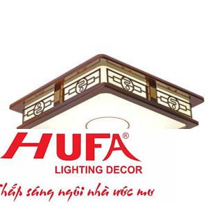Đèn ốp trần gỗ Hufa Ø550*H100 - LED 80W, ánh sáng 3 chế độ