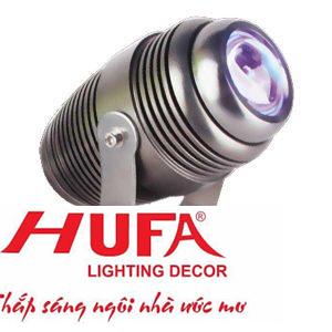 Đèn chiếu mặt dựng Ø90*W140*H180-10W, rọi xa 30m, ánh sáng xanh dương