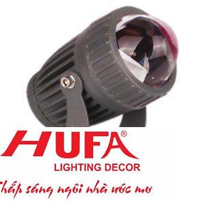 Đèn chiếu mặt dựng Ø70*W140*H150-10W, rọi xa 10m, ánh sáng tím