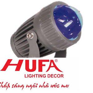 Đèn chiếu mặt dựng Ø70*W140*H150-10W, rọi xa 10m, ánh sáng xanh dương