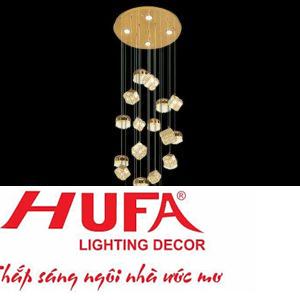 Đèn thả trần Pha lê Ø600*H2500, LED 95W - ánh sáng 3 CĐ