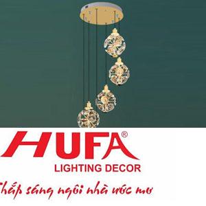 Đèn thả trần Pha lê Ø350*H1500, LED 60W - Pha Lê K9 - ánh sáng 3 CĐ