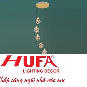 Đèn thả trần Pha lê Ø450*H2500, LED 98W - Pha Lê K9 - ánh sáng 3 CĐ