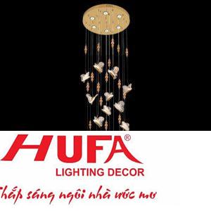 Đèn thả trần Pha lê Ø600*H2500, LED 140W - ánh sáng 3 CĐ