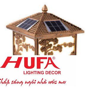 Đèn trụ cổng năng lượng mặt trời vuông E27-Led 4W, ánh sáng vàng